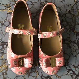 salvatore ferragamo mini girls pink frog shoes